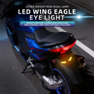 Motorcycle Angel Wings LED Rear Tail Decorative Lamp with Mini Eagle Eye