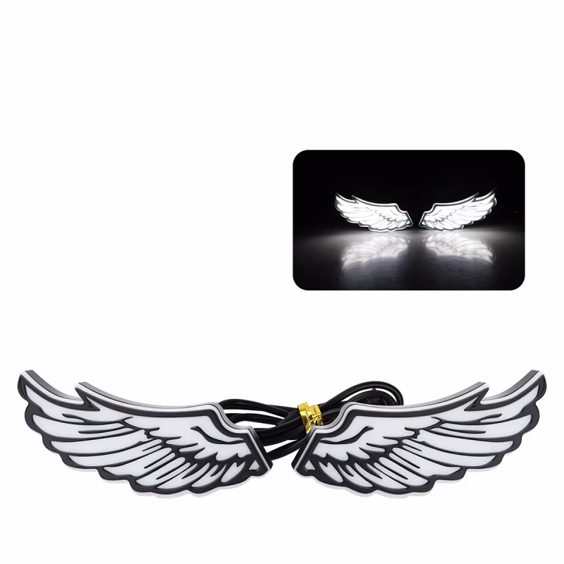 Motorcycle Angel Wings LED Rear Tail Decorative Lamp with Mini Eagle Eye