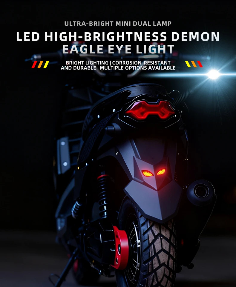 Motorcycle Anime Eye LED Rear Decorative Strobe Signal Light