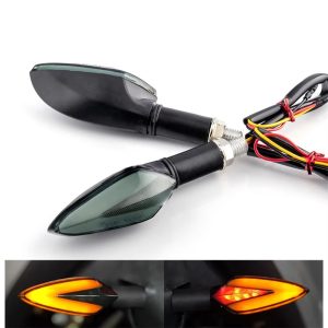 Motorcycle Arrow LED Turn Signal Lights White DRL / Amber Indicator