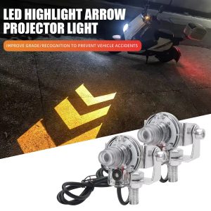 Motorcycle Arrow LED Turn Signal Projector Lights with Amber Flashing