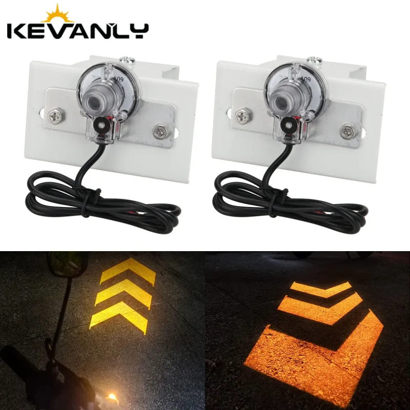 Motorcycle Arrow LED Turn Signal Projector Lights with Amber Flashing
