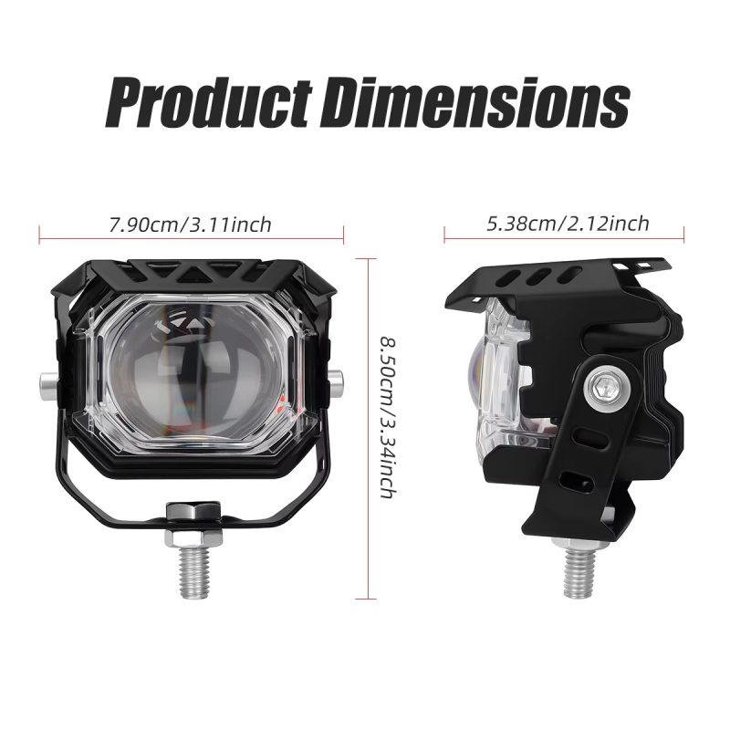 motorcycle-led-lens-auxiliary-spotlight-dual-color-high-low-beam-04 Motorcycle LED Lens Auxiliary Spotlight Dual Color High Low Beam