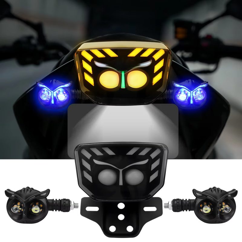 Motorcycle Owl Shape LED Tail Decorative Light with Turn Signal
