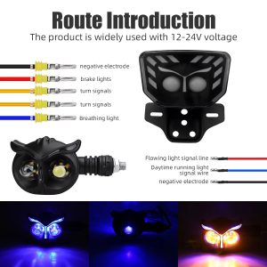 Motorcycle Owl Shape LED Tail Decorative Light with Turn Signal