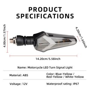 Motorcycle Water Flowing LED Turn Signal Lights Dual Color Indicator