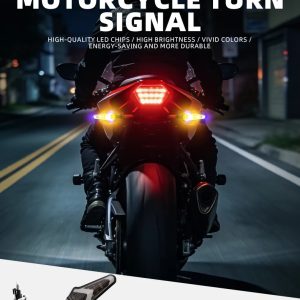 Motorcycle Water Flowing LED Turn Signal Lights Dual Color Indicator