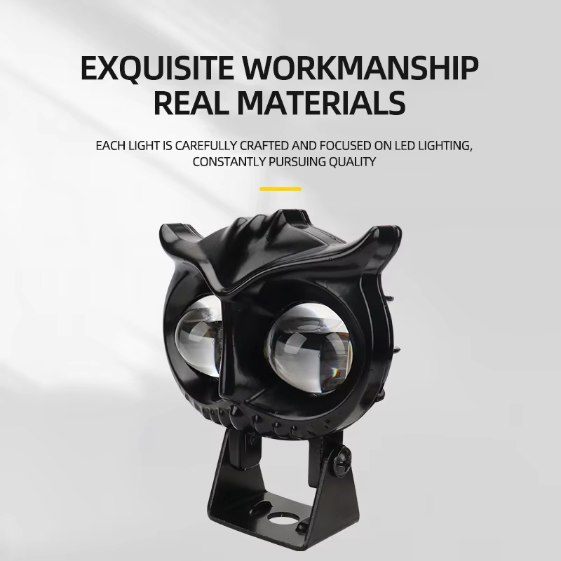 Owl Shape Motorcycle LED Lens Spotlight with White / Yellow High Low Beam