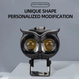 Owl Shape Motorcycle LED Lens Spotlight with White / Yellow High Low Beam