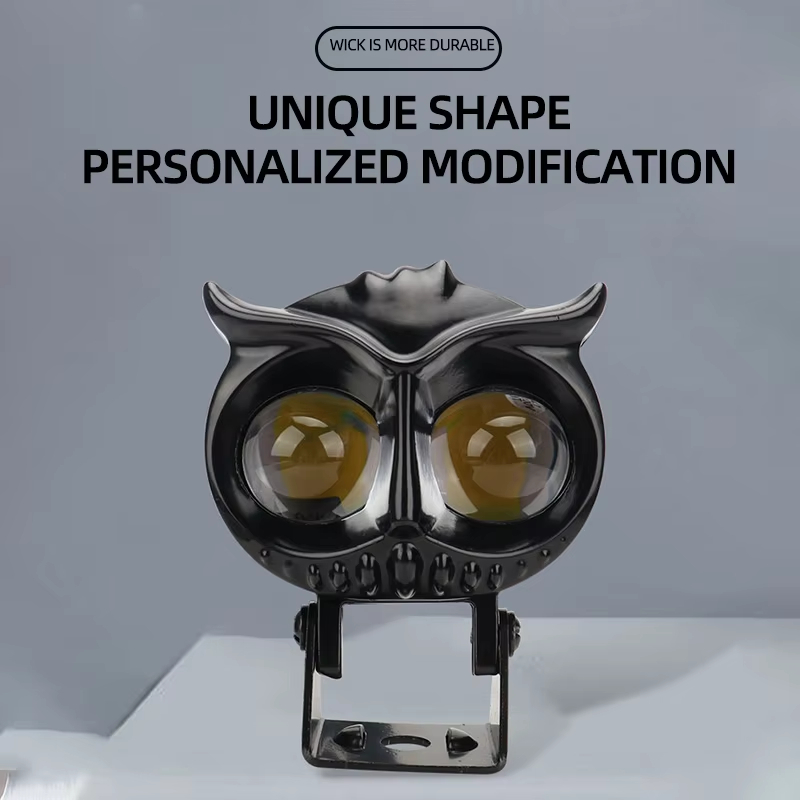 Owl Shape Motorcycle LED Lens Spotlight with White / Yellow High Low Beam