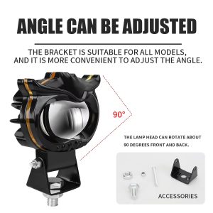 owl-style-motorcycle-led-laser-spotlight-with-dual-color-high-low-beam-02 Owl Style Motorcycle LED Laser Spotlight with Dual Color High Low Beam