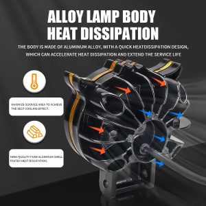 owl-style-motorcycle-led-laser-spotlight-with-dual-color-high-low-beam-03 Owl Style Motorcycle LED Laser Spotlight with Dual Color High Low Beam