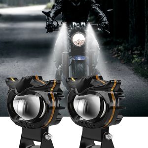 owl-style-motorcycle-led-laser-spotlight-with-dual-color-high-low-beam-06 Owl Style Motorcycle LED Laser Spotlight with Dual Color High Low Beam