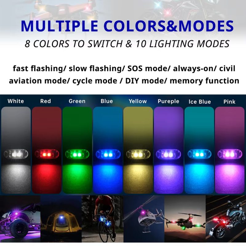rechargeable RGB LED car footwell ambient light kit 3