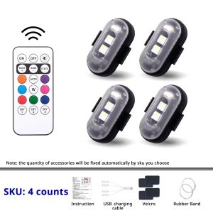 rechargeable RGB LED car footwell ambient light kit 4