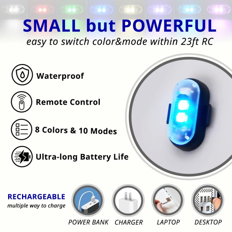 rechargeable RGB LED car footwell ambient light kit 5