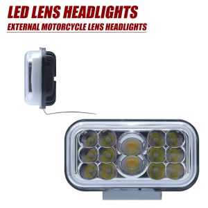 Rectangular External Motorcycle LED Lens Headlight