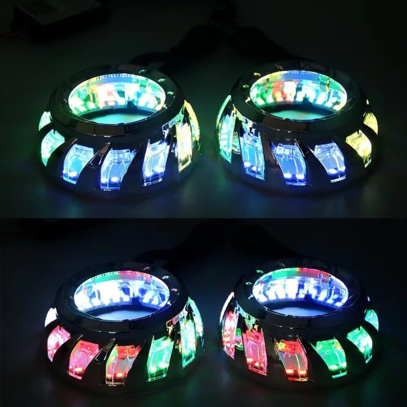 RGB LED Angel Eye Spiral Shrouds with App Control Sequential Flow