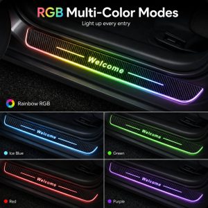 RGB multi-color modes for LED door sill plate welcome light