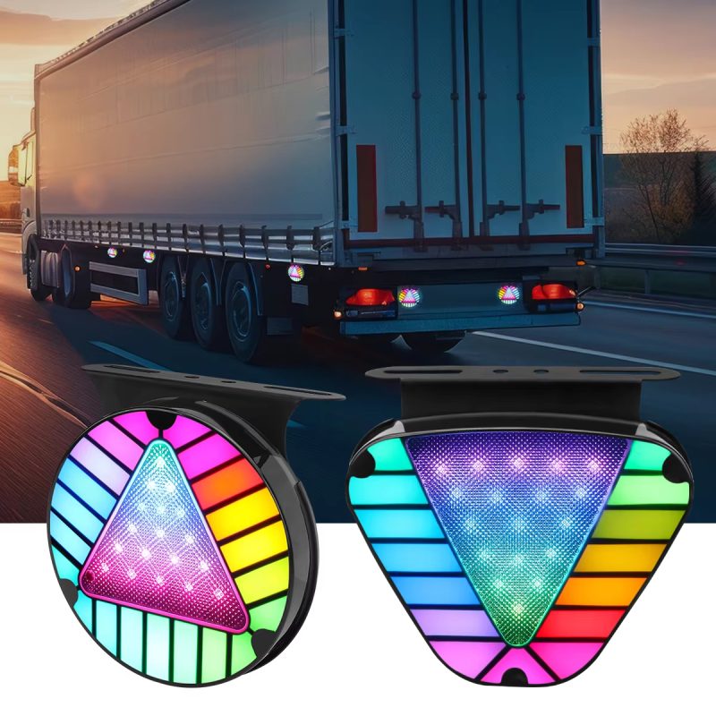 rgb-round-triangle-led-rear-stop-tail-light-for-truck-motorcycle-01 RGB Round Triangle LED Rear Stop Tail Light for Truck Motorcycle