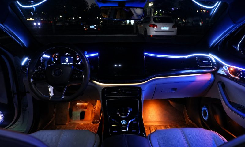 Full interior RGBIC ambient lighting upgrade effect