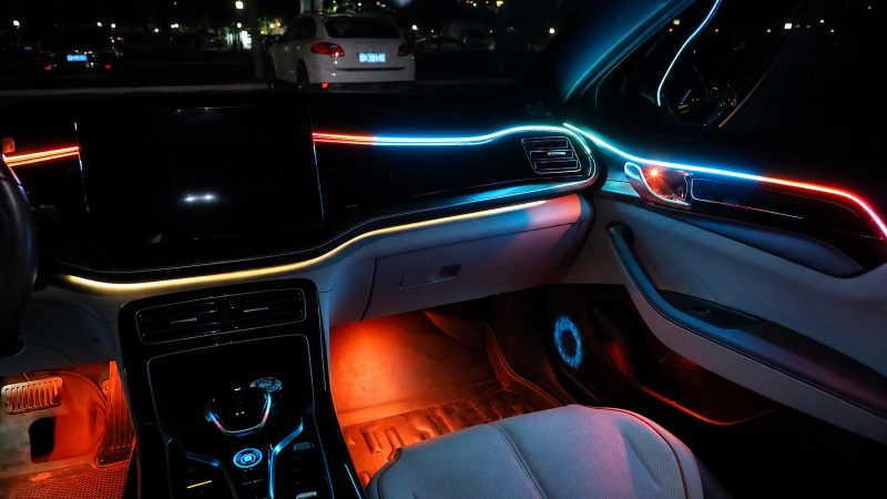 Rgbic Car Door Ambient Light Effect RGBIC car door ambient light effect