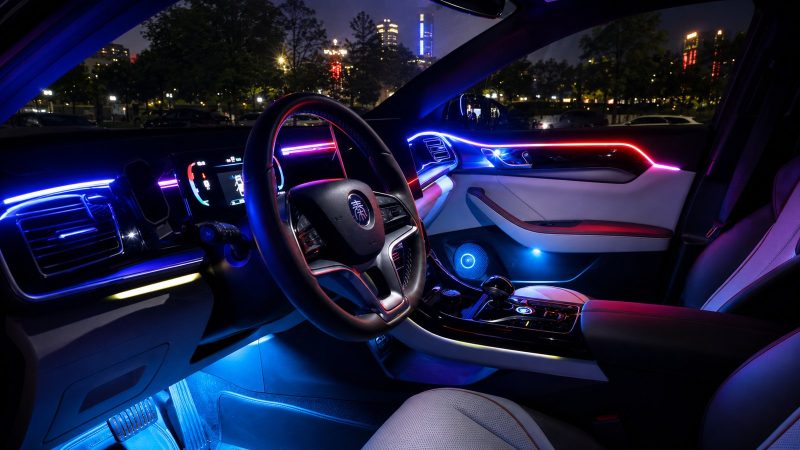 Rgbic Car Door And Footwell Ambient Light Effect RGBIC door and footwell ambient lighting effect
