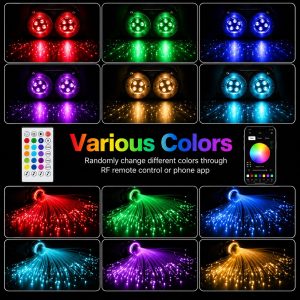 RGBW car starry sky fiber optic ambient light colors and control options