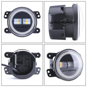Round Two-Color Angel Eye Lens Fog Light