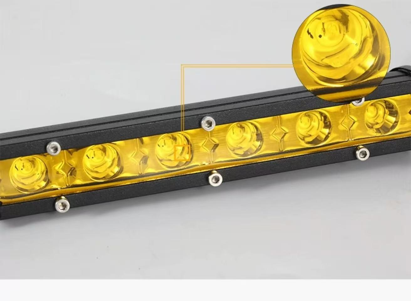 Single Row 18W Amber LED Work Light Bar