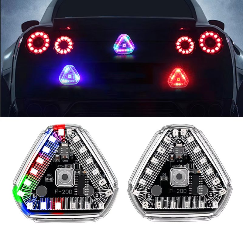 Solar LED Strobe Warning Light for Motorcycle Car Motorbike