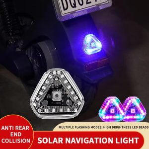 Solar LED Strobe Warning Light for Motorcycle Car Motorbike