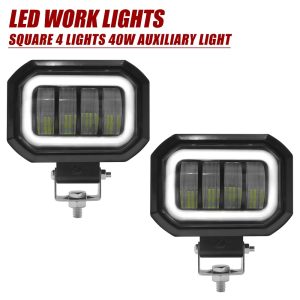 Round and Square Four-Lens LED Auxiliary Work Light Options