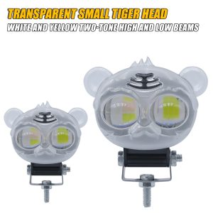 Transparent Dual-Lens Motorcycle LED Auxiliary Light
