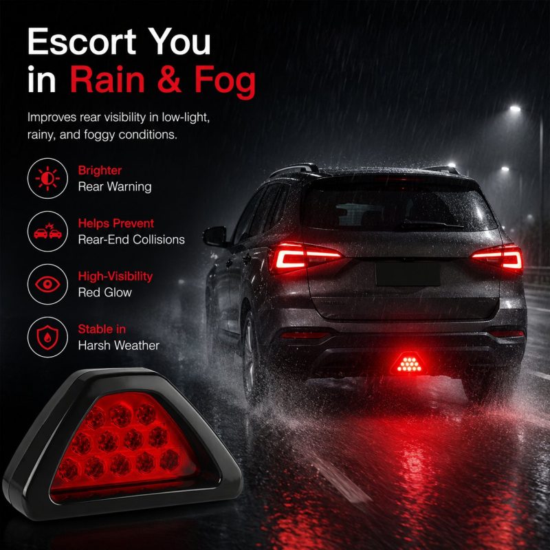 Triangle LED Rear Fog Light Rain Fog Effect