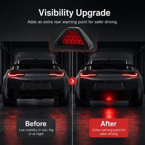 Triangle LED rear fog light visibility upgrade comparison