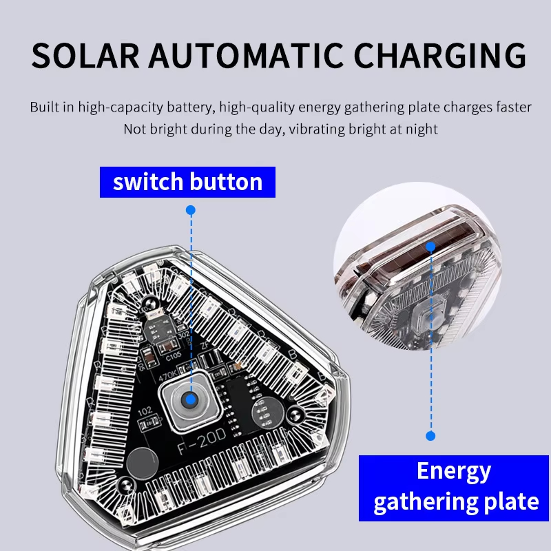 triangle-solar-led-strobe-warning-light-for-motorcycle-car-03 Triangle Solar LED Strobe Warning Light for Motorcycle Car