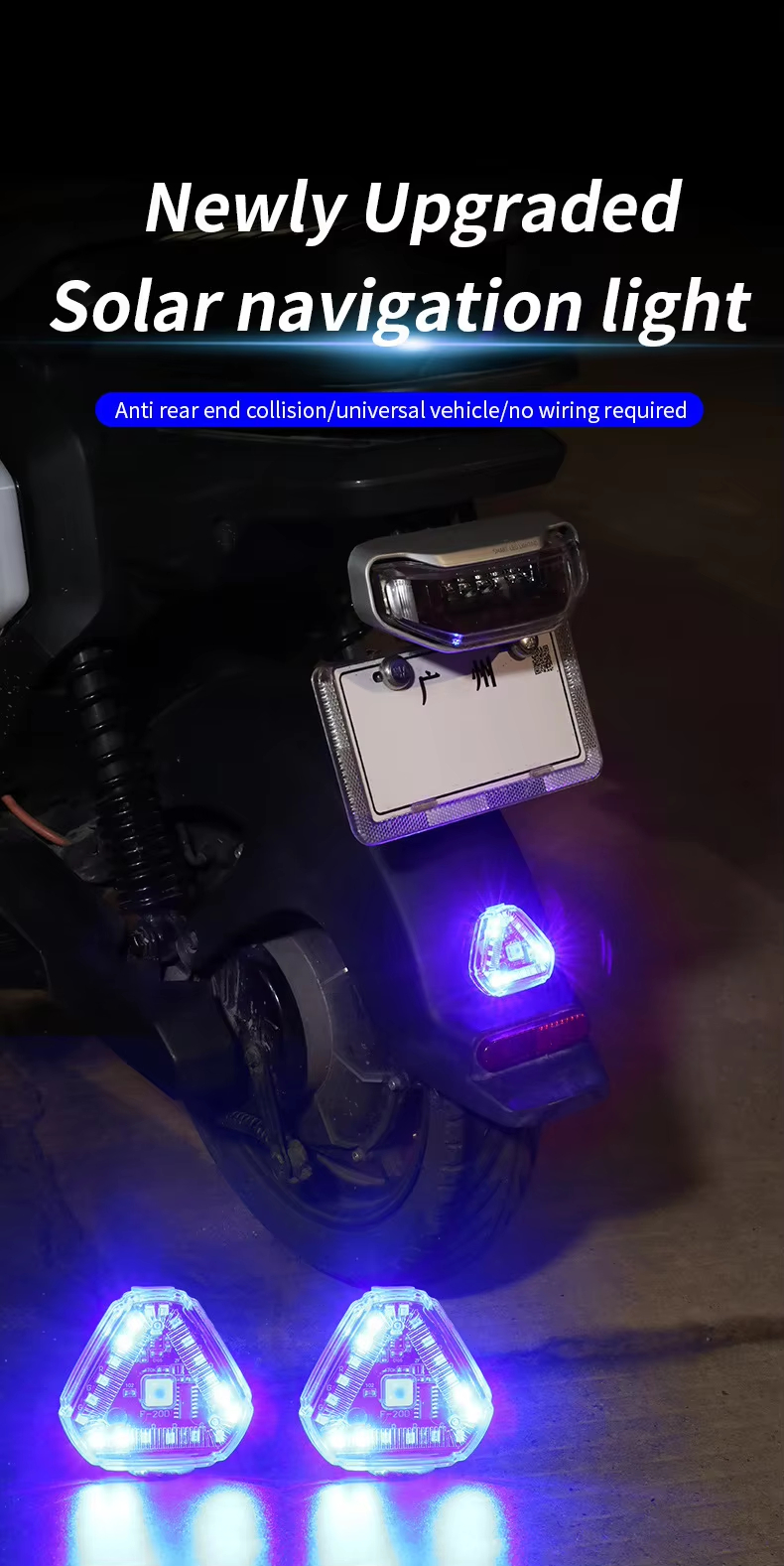 triangle-solar-led-strobe-warning-light-for-motorcycle-car-06 Triangle Solar LED Strobe Warning Light for Motorcycle Car