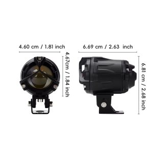 Universal Motorcycle LED Lens Spotlight White / Yellow High Low Beam