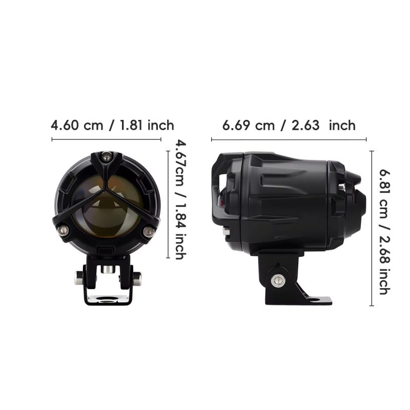Universal Motorcycle LED Lens Spotlight White / Yellow High Low Beam