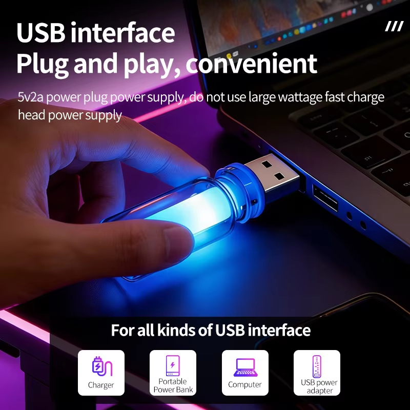 USB RGB LED Car Interior Ambient Light with 10 Modes