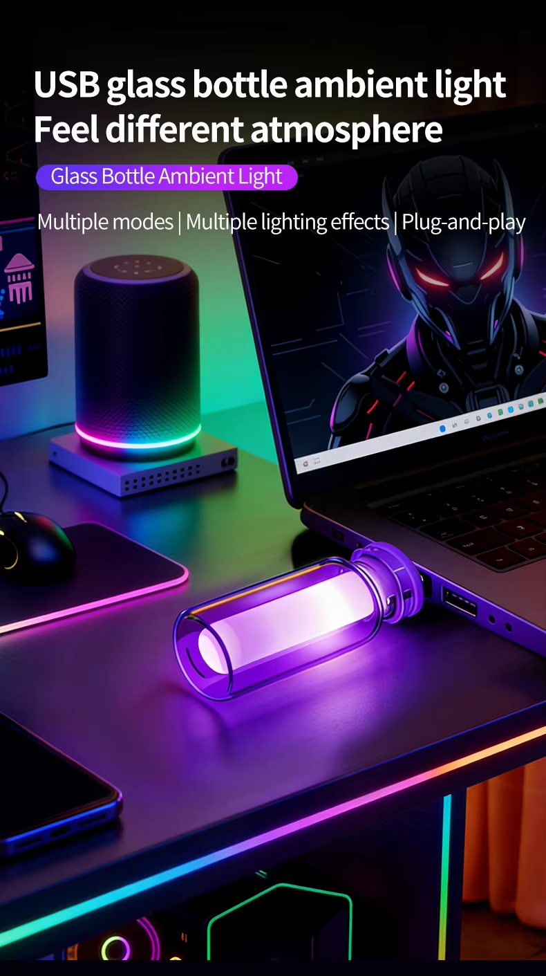 USB RGB LED Car Interior Ambient Light with 10 Modes