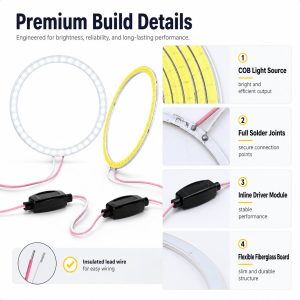 Build detail graphic for WH-2801 COB angel eye halo rings