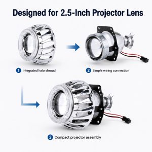 Wh 2808 2 5 Inch Light Guide Halo Shroud Projector Fit WH-2808 light guide halo shroud designed for 2.5 inch projector lens