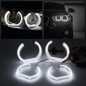 Wh 2867 Bmw E90 E92 M3 U Shaped Angel Eyes Installed Effect Installed effect for WH-2867 U-shaped angel eyes on BMW E90 E92 M3 style headlight
