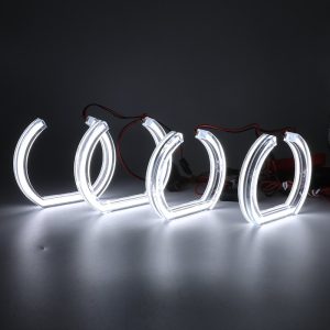 Wh 2867 Bmw E90 E92 M3 U Shaped Angel Eyes Lit Set Lit set of WH-2867 U-shaped angel eyes for BMW E90 E92 M3