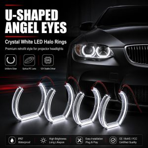 Installed effect graphic for WH-2867 U-shaped white angel eyes