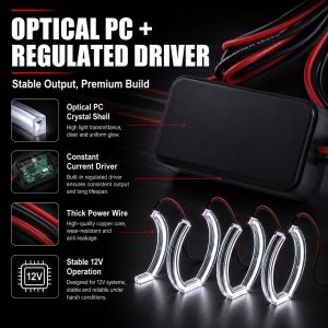 Regulated driver graphic for WH-2867 U-shaped white angel eyes