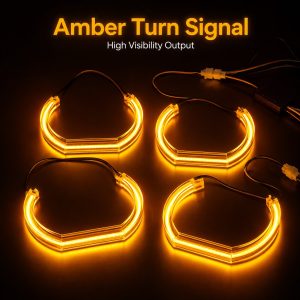 Wh 2872 U Shaped White Amber Switchback Angel Eyes Amber Turn Signal Amber turn signal effect for WH-2872 U-shaped angel eyes