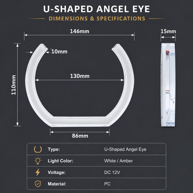 Wh 2872 U Shaped White Amber Switchback Angel Eyes Specifications Wh 2872 U Shaped White Amber Switchback Angel Eyes Specifications